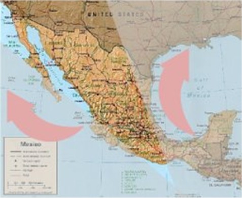 Mexico Hurrican Tracks